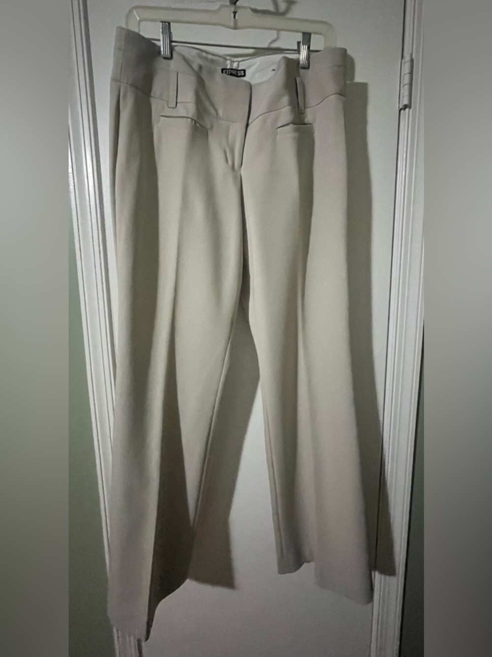 Express Beige Wide-Leg Dress Pants